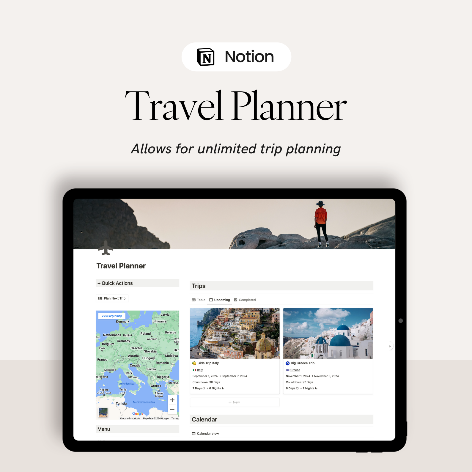 ALL-IN-ONE Ultimate Notion Travel Planner Template