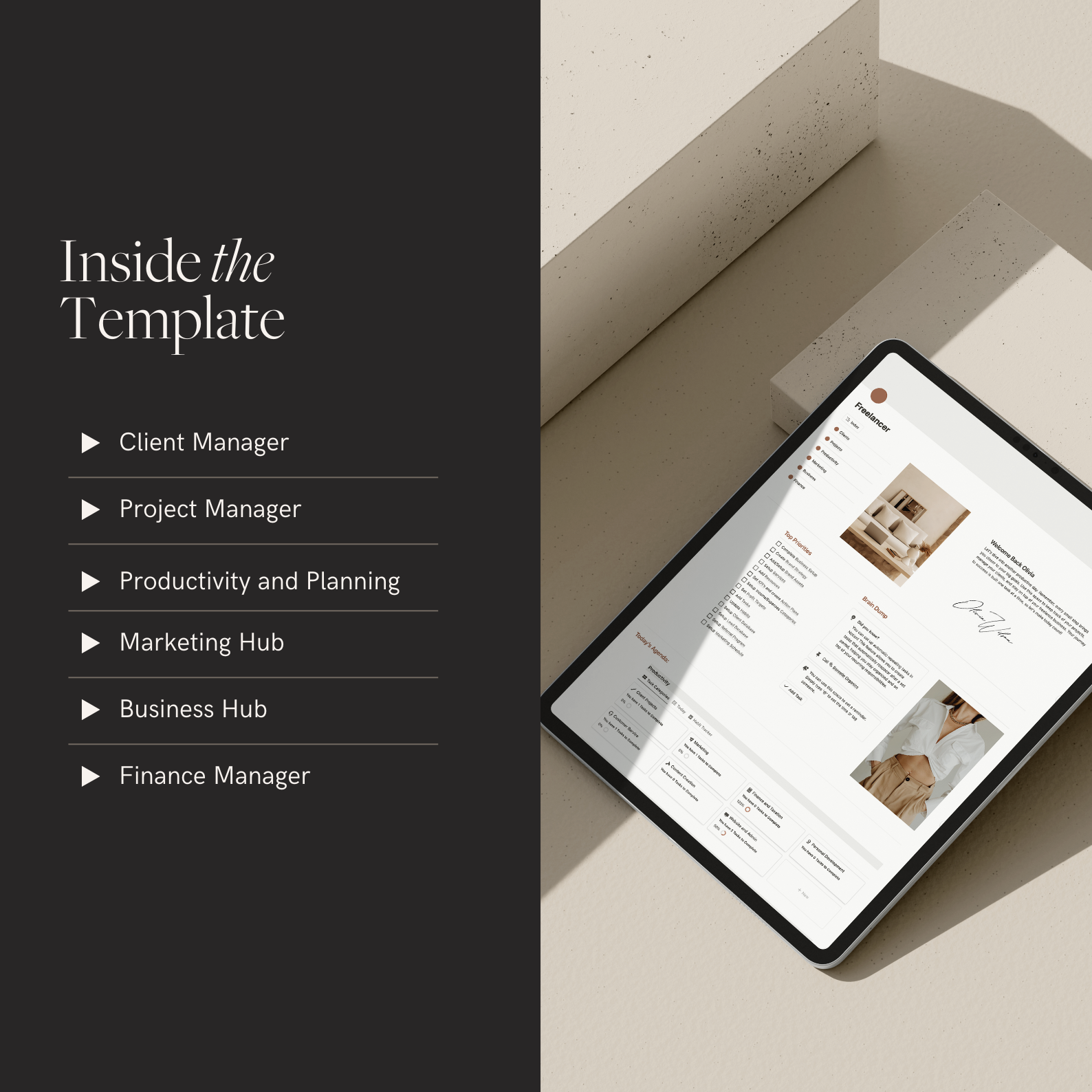Freelancer Notion Template and Service Based Business Dashboard and Wo