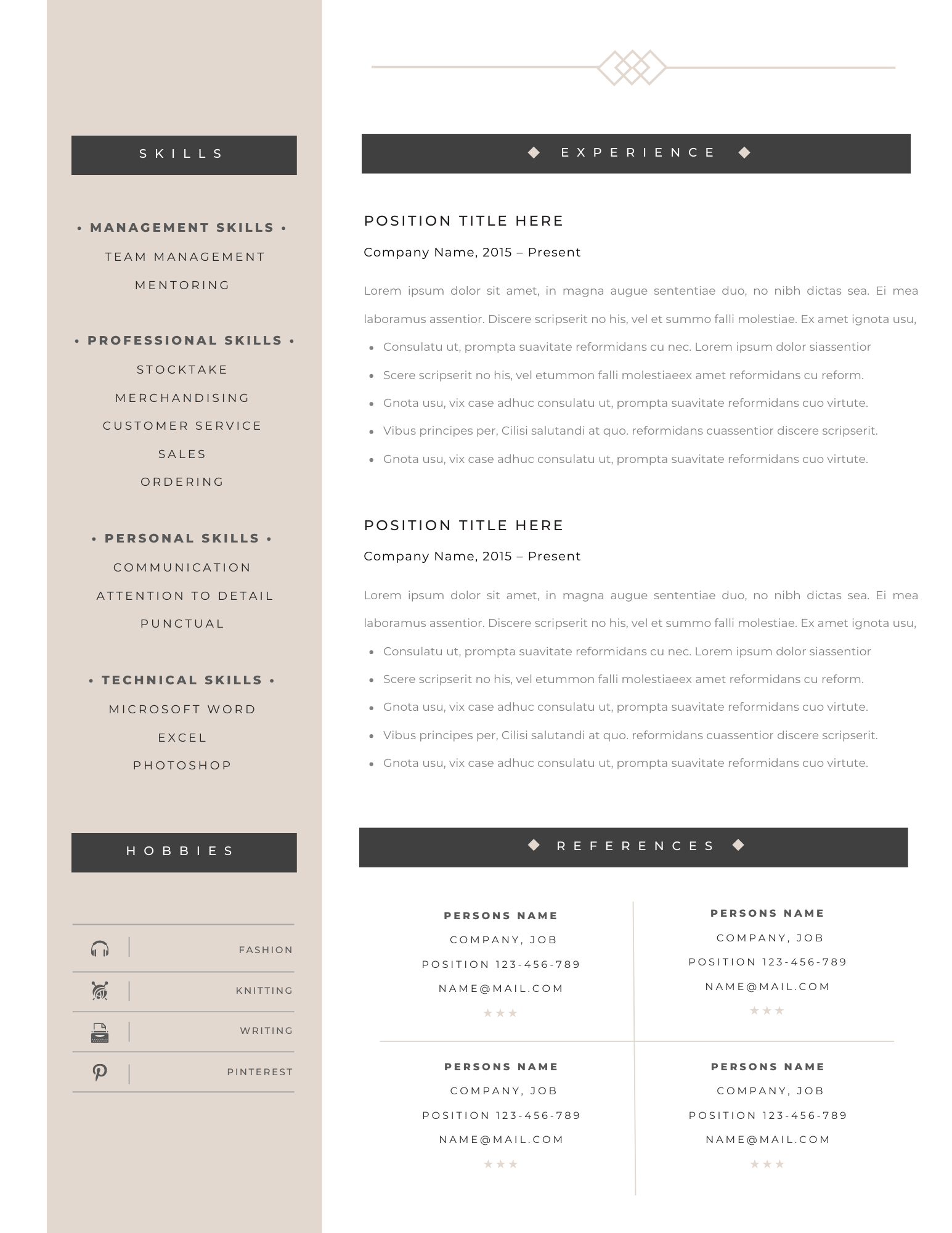 Boho Resume Template for Canva - Career Creative