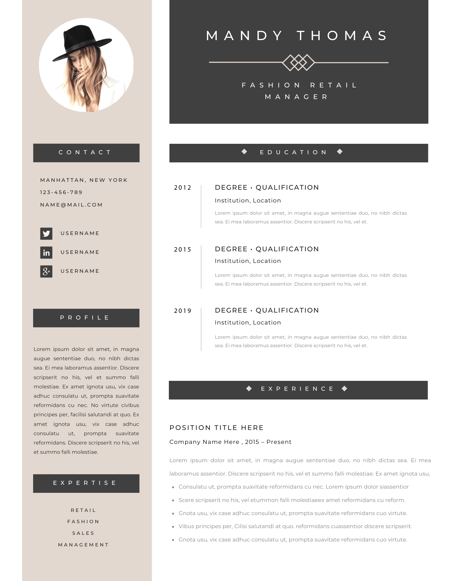 Boho Resume Template for Canva - Career Creative