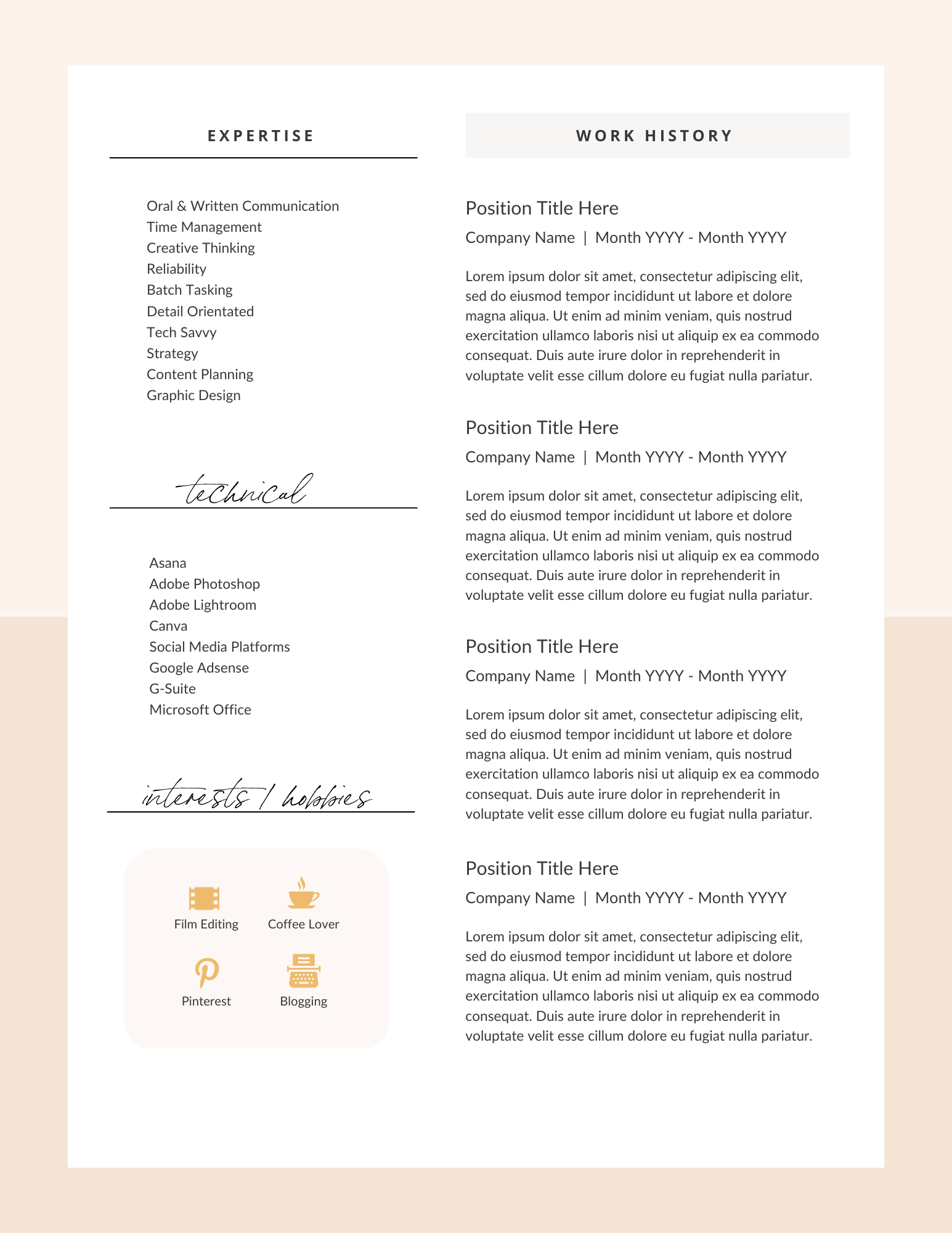 Bright Sunshine Resume Template for Canva - Career Creative