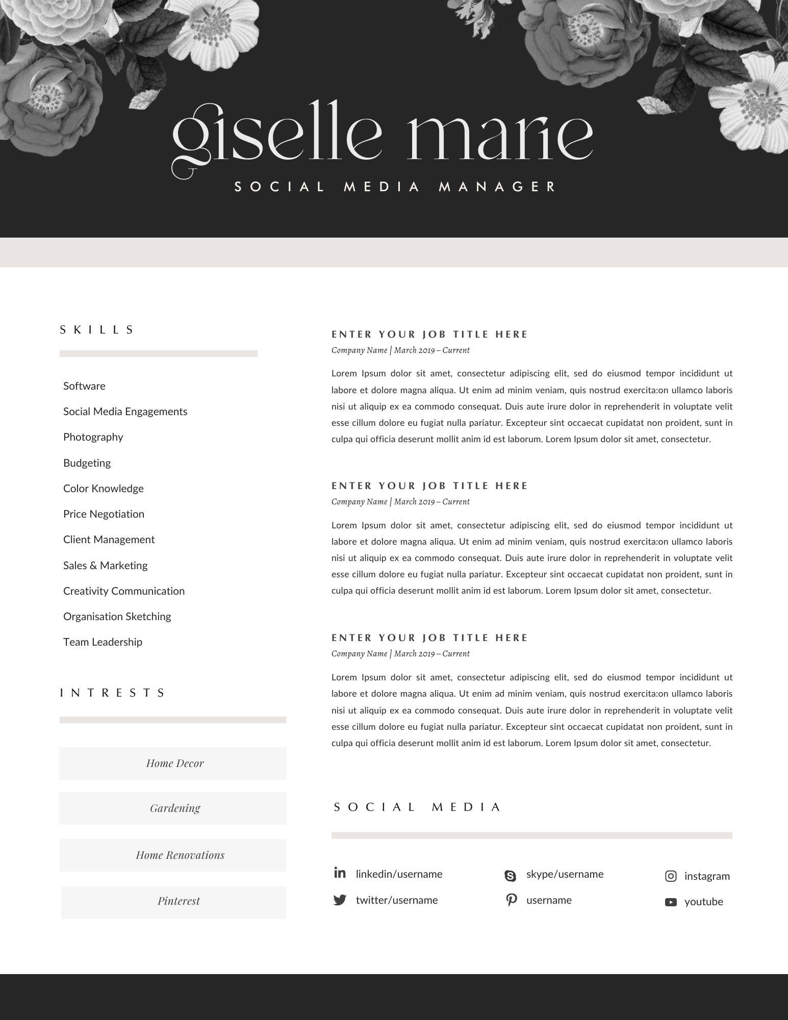 Creative Resume Template for Canva - Career Creative