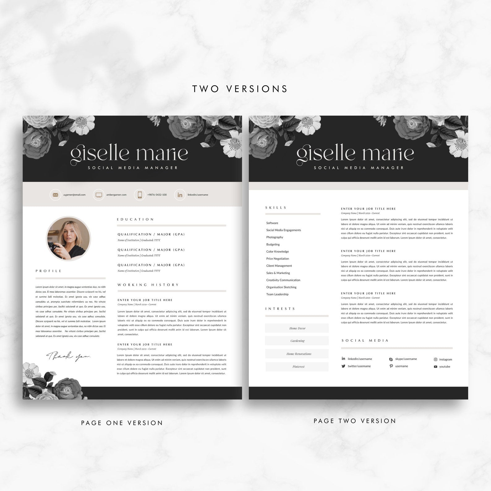 Creative Resume Template for Canva - Career Creative