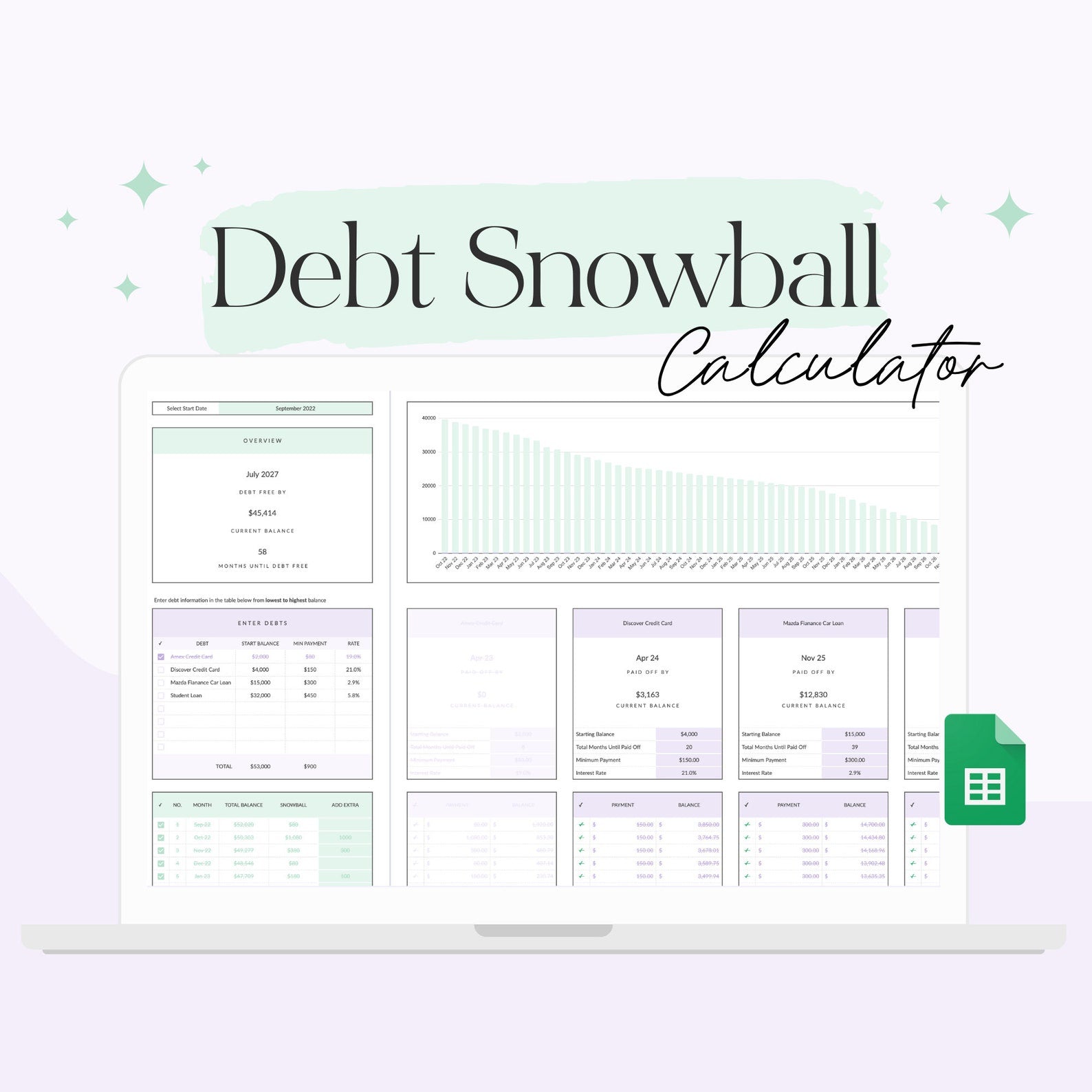 Debt Free Snowball Calculator For Google Sheets Career Creative debt-free-snowball-calculator-for-google-sheets-career-creative