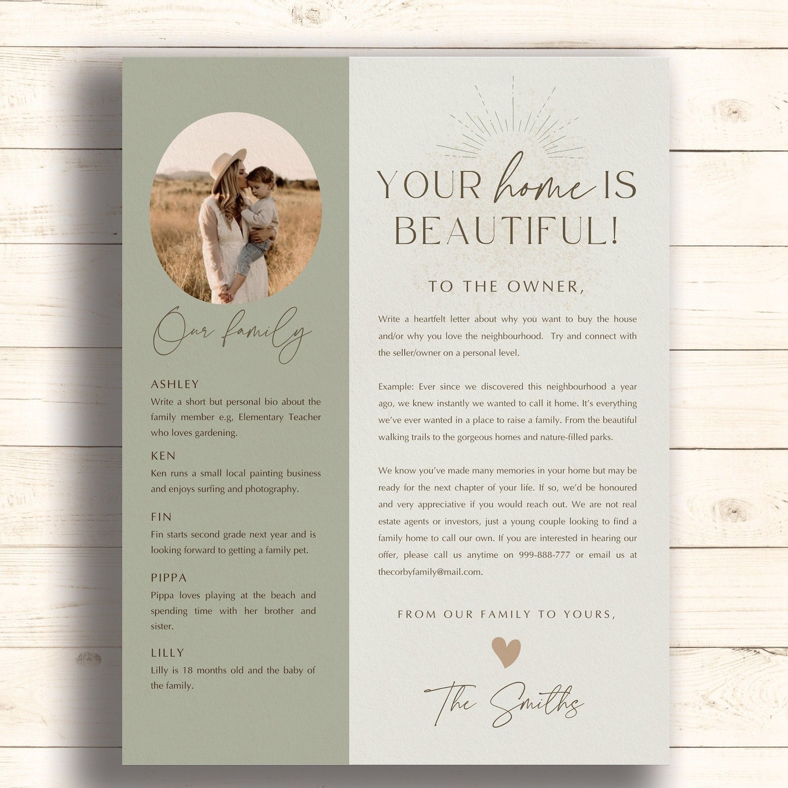 home buyer letter to seller template for canva