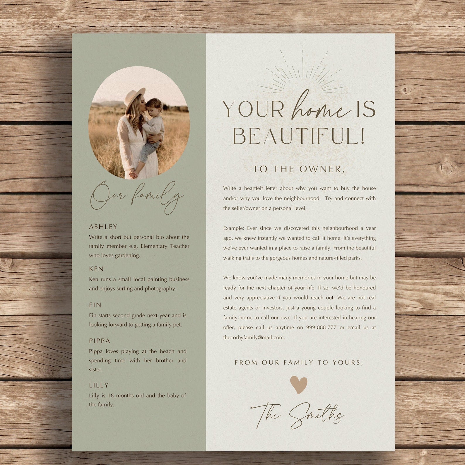 home love letter template for canva