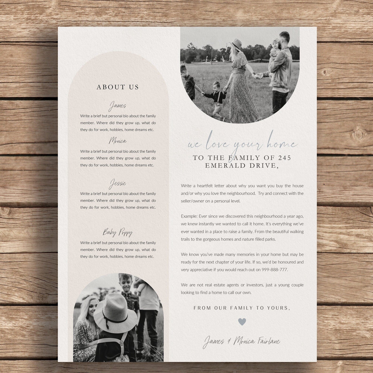 beautiful home love letter template for canva