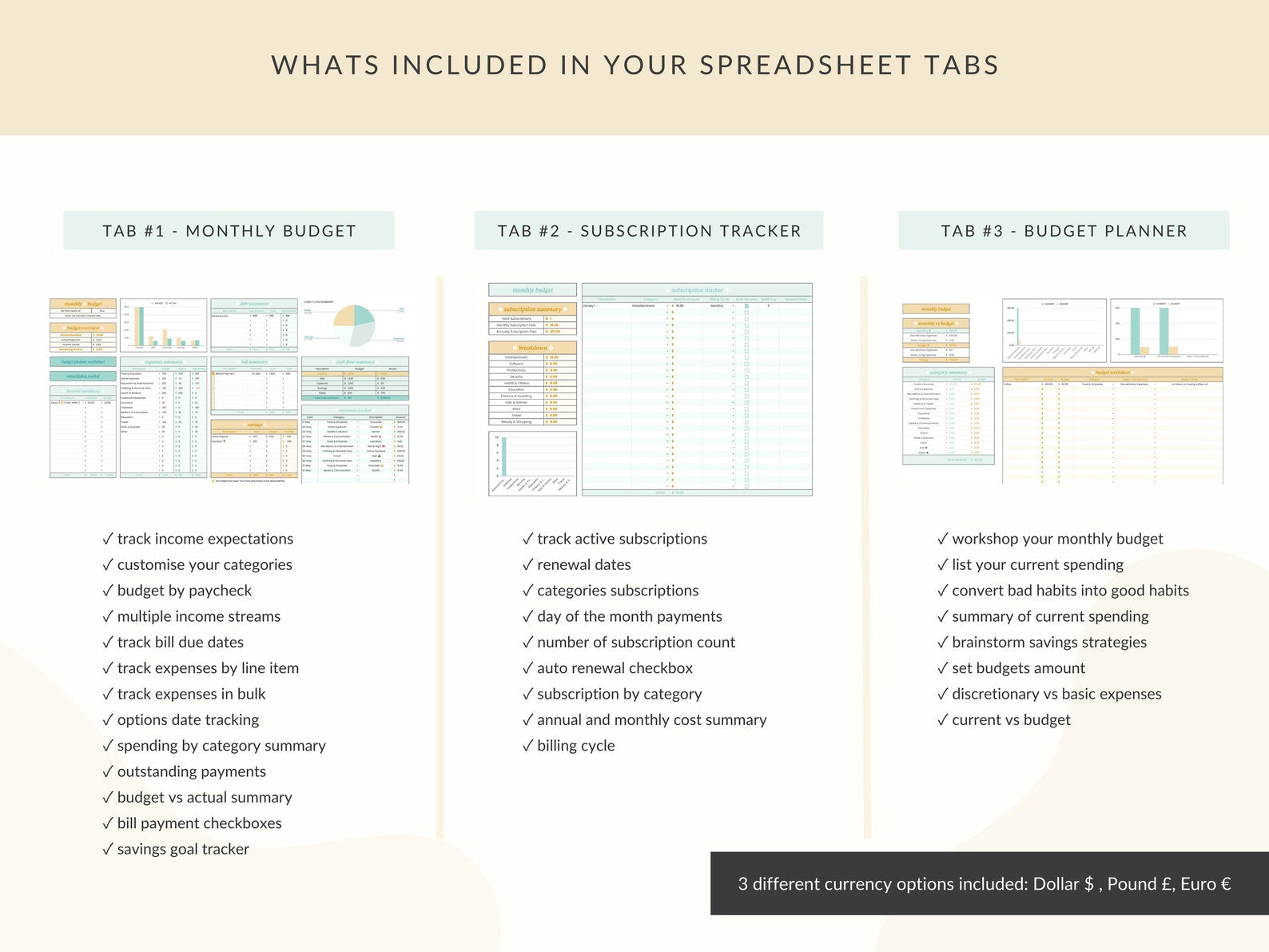 Yellow & Blue Monthly Budget Spreadsheet for Google Sheets