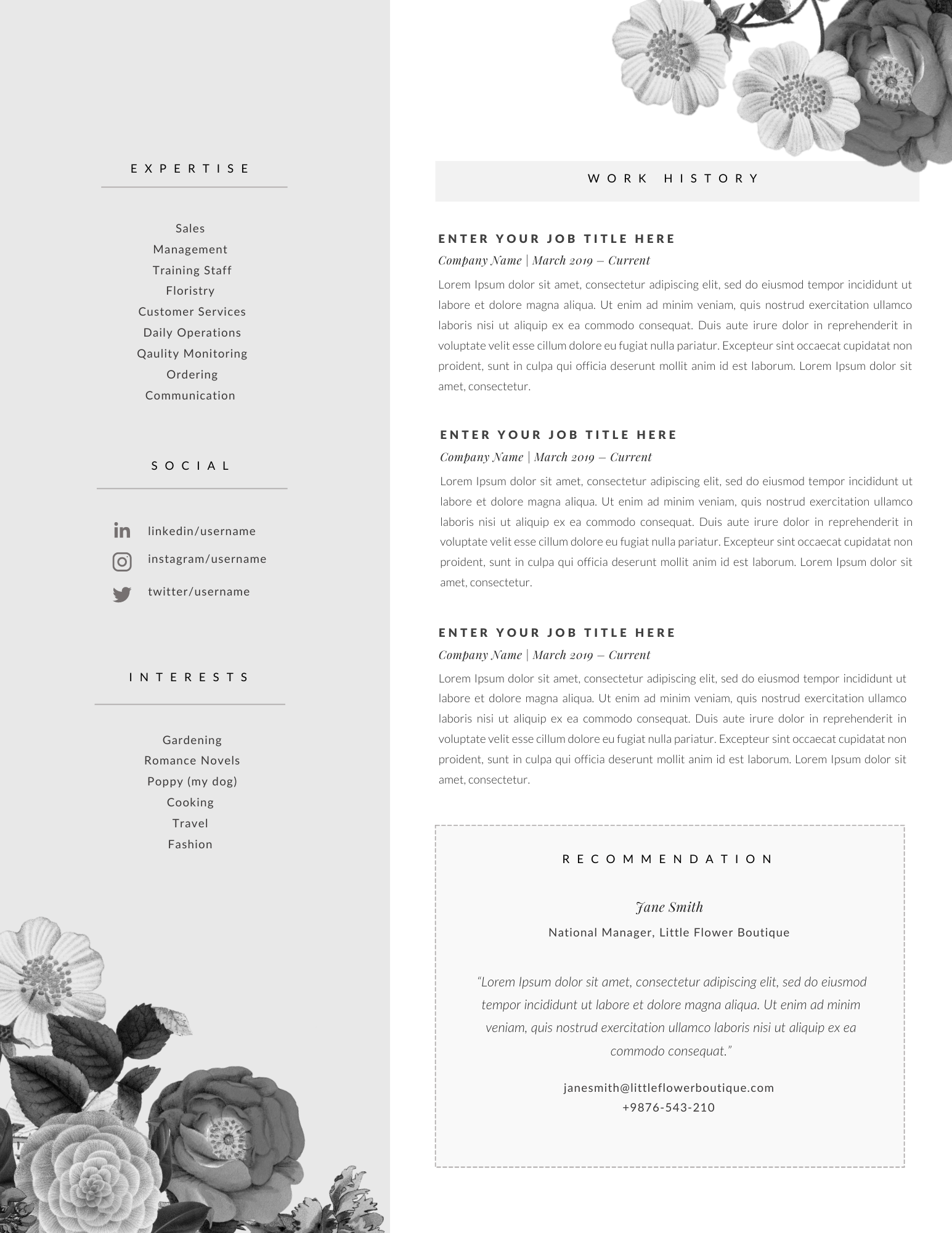 Pretty Resume Template for Canva - Career Creative