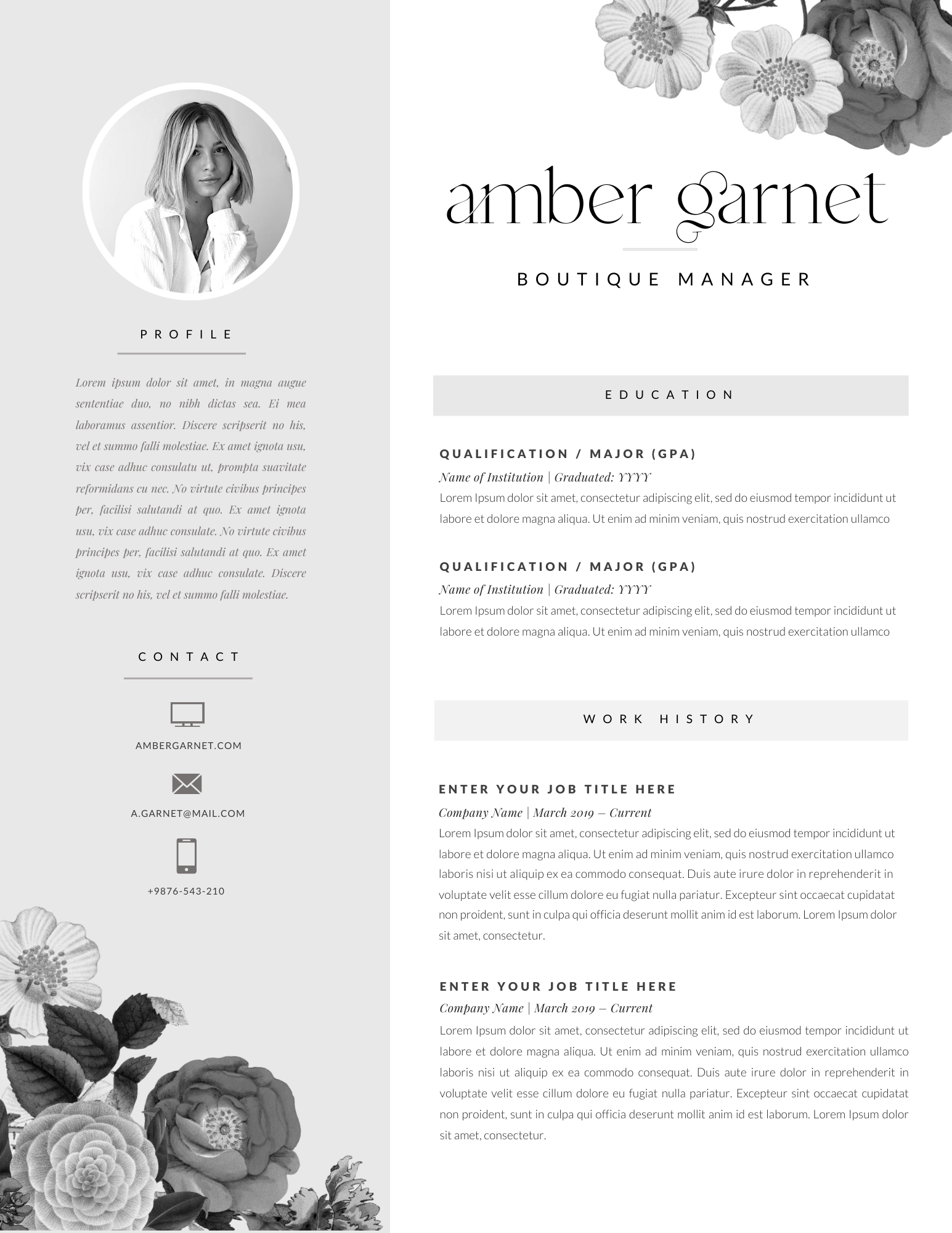 Pretty Resume Template for Canva - Career Creative