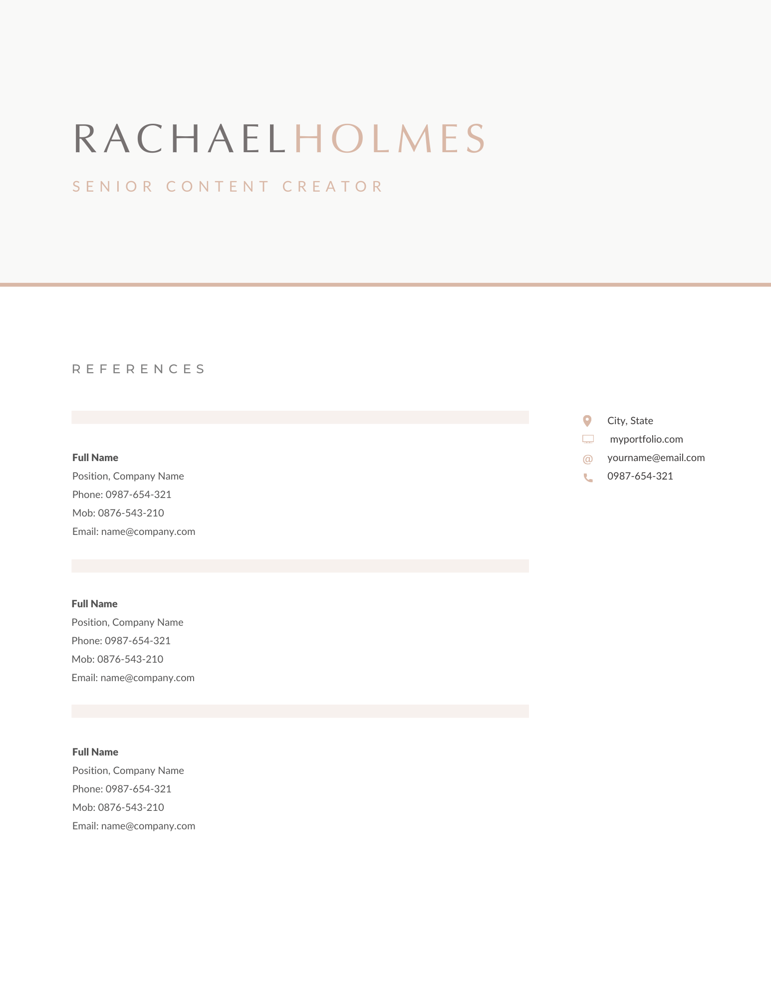 Rose Gold Resume Template for Canva Career Creative