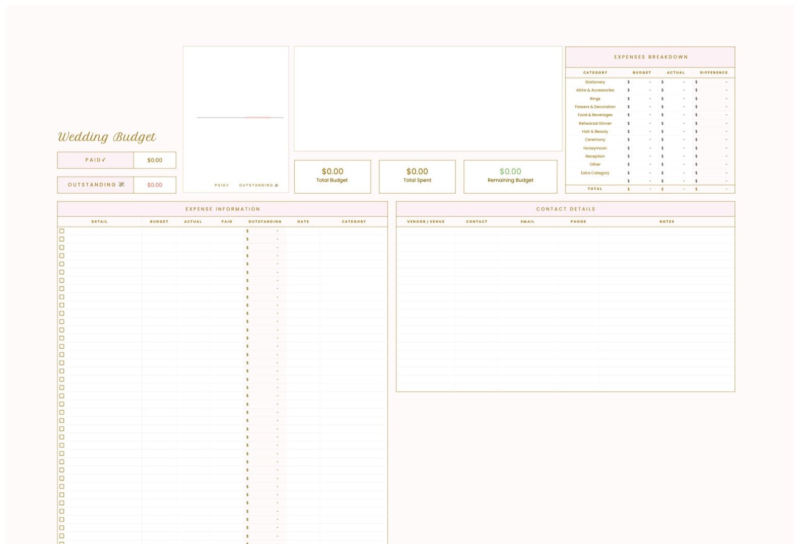 Wedding Budget Planner for Google Sheets - Career Creative